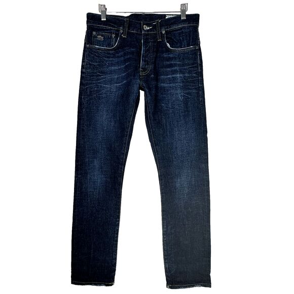 G Star Raw 3301 Jeans Mens Sz 32 x32 Blue Low Rise Button Fly Streetwear